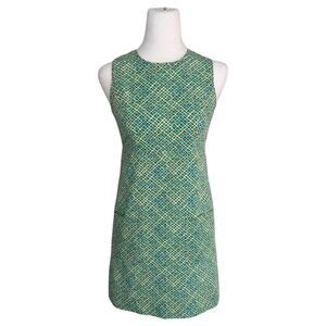 Lilly Pulitzer Vintage Blue Green Geometric Print Shift Dress Size 2